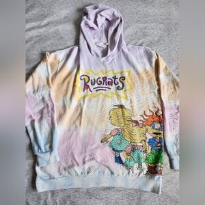 Nickelodeon Rugrats Hoodie, Pastel multicolor acid wash or tie-dye. Medium size